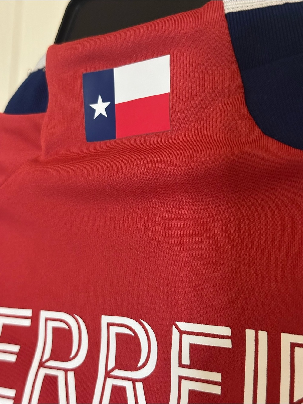 adidas Kids FC Dallas Short Sleeve Jersey in Red & Navy - Picture 5 of 6